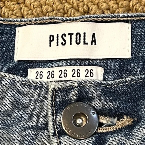 Pistola Charlie High Rise Star Embroidered Straight Leg Jean size 26 Supernova - Picture 7 of 16